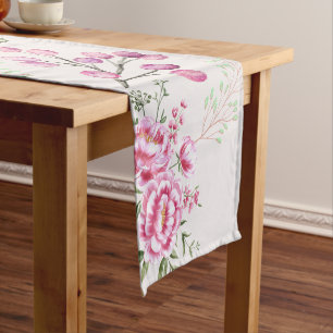Rose Flowers Modern Design Short Table Runner
