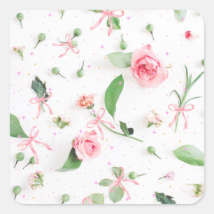 Rose Flowers Square Sticker