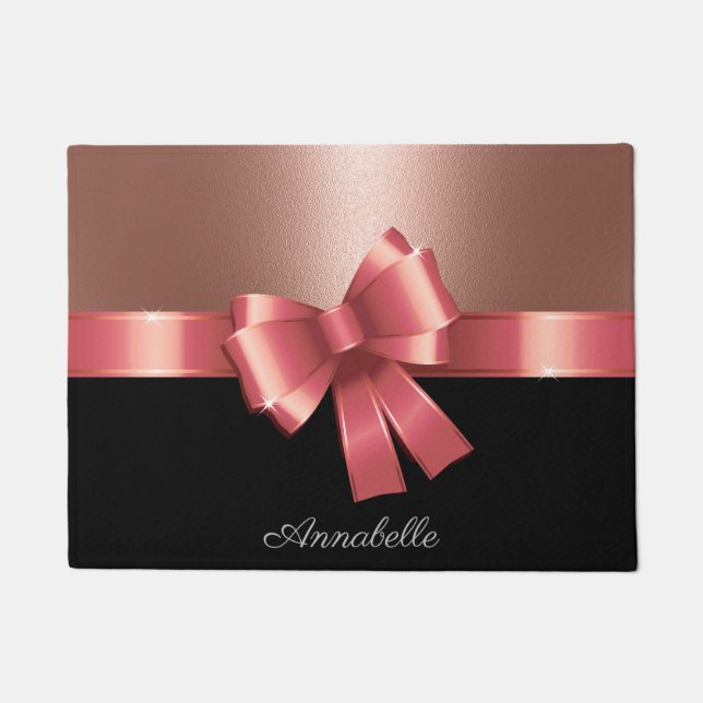 Rose Foil and Bow Doormat (Front)