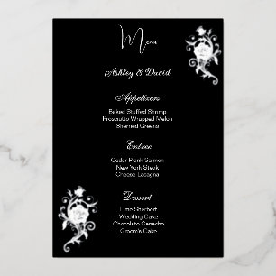 Rose Foil Wedding Menu Card