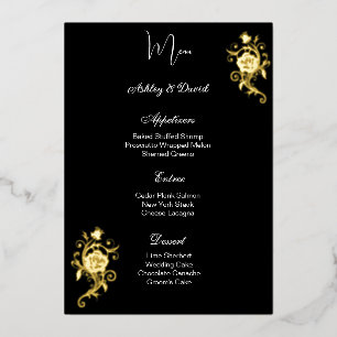 Rose Foil Wedding Menu Card