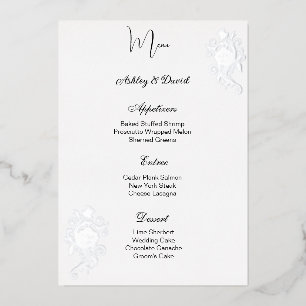 Rose Foil Wedding Menu Card