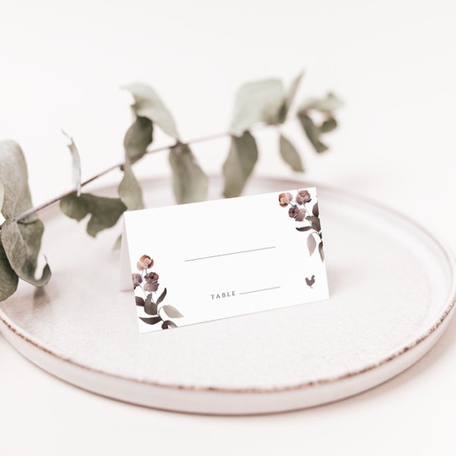 Rose Folded Wedding Place Card with Chicken Meal (Creator Uploaded)