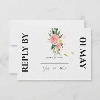 Rose & foliage Wedding  RSVP Card