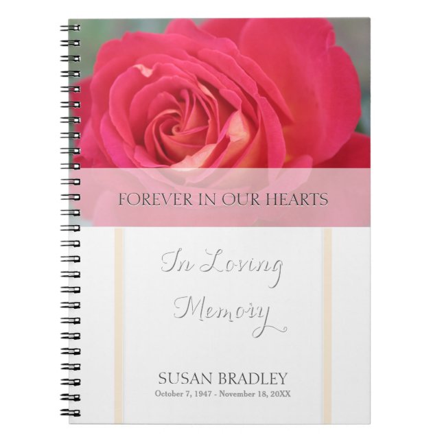 Rose Forever in Our Hearts Memorial Guest Book (Front)