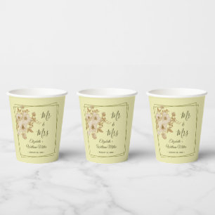 Rose Frame – Celestial Yellow Wedding Paper Cups