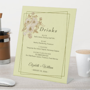 Rose Frame – Celestial Yellow Wedding Pedestal Sign