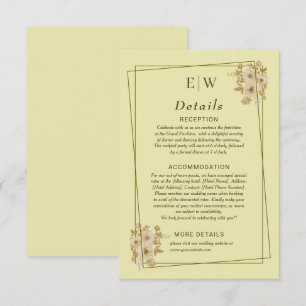 Rose Frame – Monogram Celestial Yellow Wedding Enclosure Card