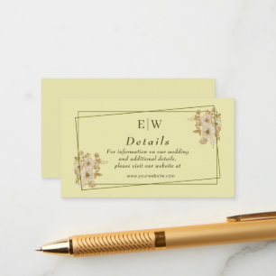 Rose Frame – Monogram Celestial Yellow Wedding Enclosure Card