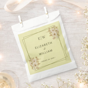 Rose Frame – Monogram Celestial Yellow Wedding Favour Bags
