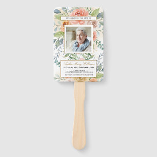 Rose Funeral Order of Service Floral Set of Fans