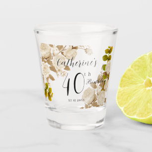 Rose Garden 40th Birthday Shot Glass