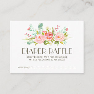 Rose Garden Baby Diaper Raffle Ticket Enclosure Card