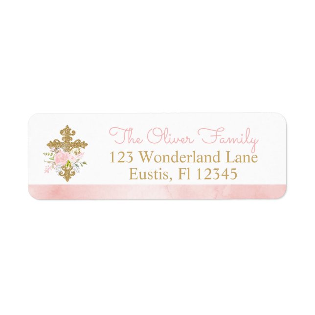 Rose Garden Baptism Return Address Labels (Front)