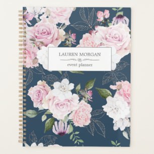 Rose Garden Blue Personalised Planner