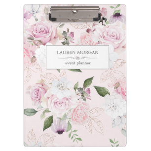 Rose Garden Blush Personalised Clipboard
