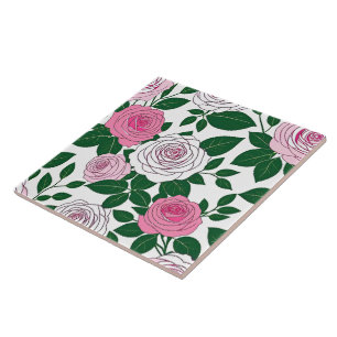 Rose Garden  Bold Line Art Tile