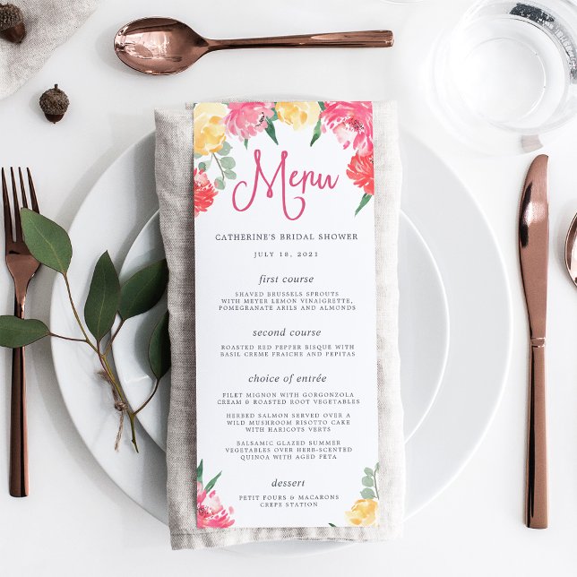 Rosé Garden | Bridal Shower Menu (Creator Uploaded)