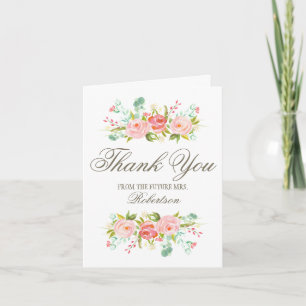 Rose Garden Bridal Shower Thank You Card