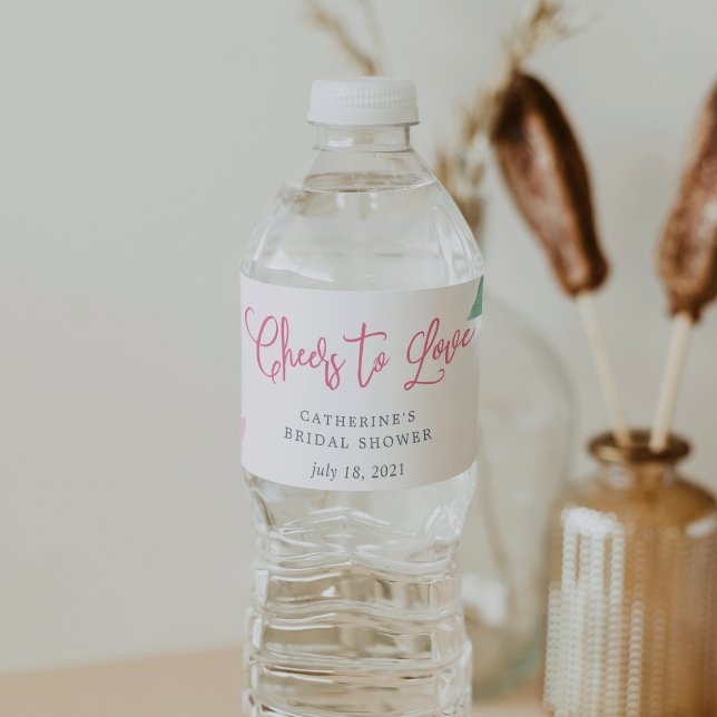 Rosé Garden Bridal Shower Water Bottle Label (Creator Uploaded)