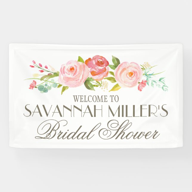 Rose Garden | Bridal Shower Welcome Banner (Horizontal)