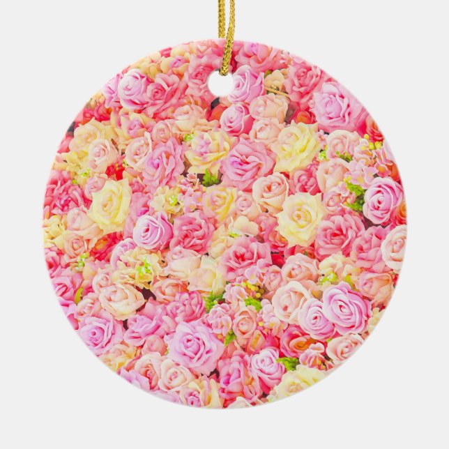 Rose garden ceramic tree decoration (Front)