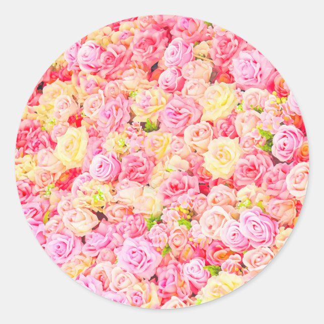 Rose garden classic round sticker (Front)