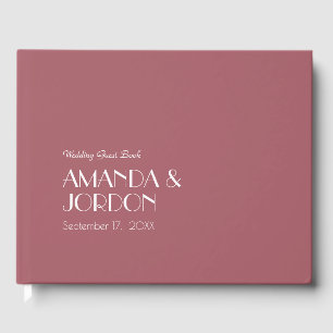 Rose Garden Dark Rose Wedding Guest Book