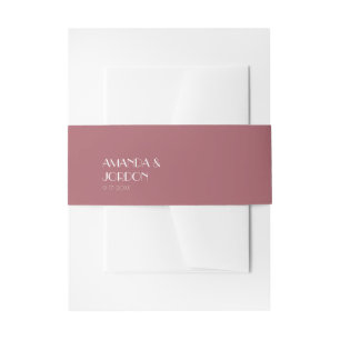 Rose Garden Dark Rose Wedding Invitation Belly Band