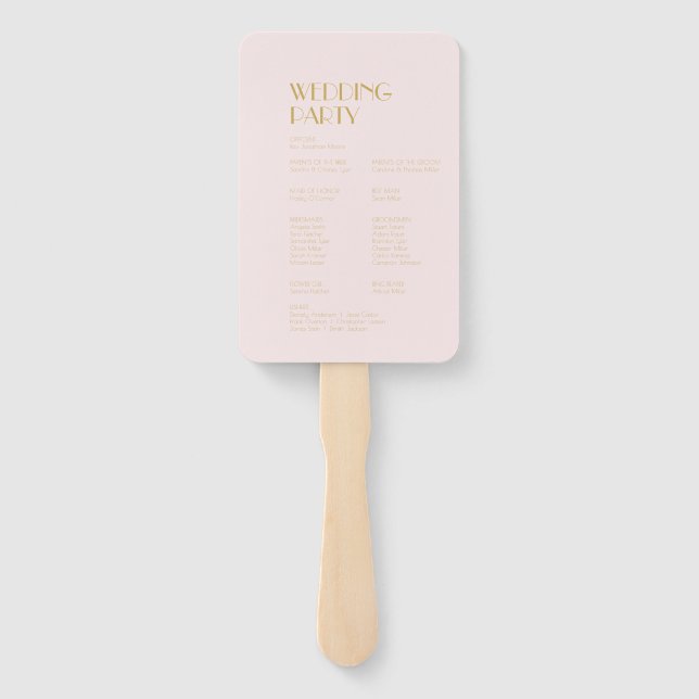 Rose Garden | Dark Rose Wedding Program Hand Fan (Back)