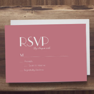 Rose Garden   Dark Rose Wedding RSVP Card