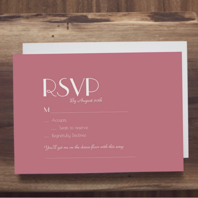 Rose Garden | Dark Rose Wedding Song Request RSVP Card (Creator Uploaded)