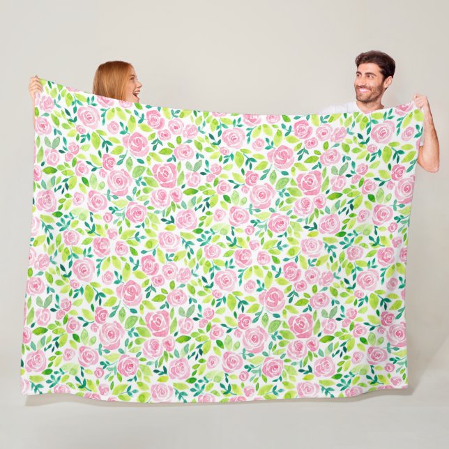 Rose garden fleece blanket (In Situ)