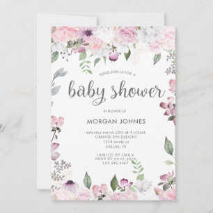Rose Garden Floral Baby Shower Invitation