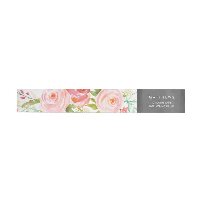 Rose Garden Floral Chalkboard Wrap Around Label (Individual)