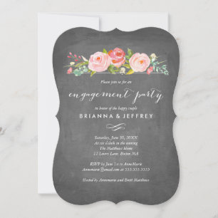 Rose Garden Floral Engagement Party Invitation