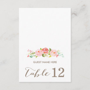 Rose Garden Floral Wedding Escort Card