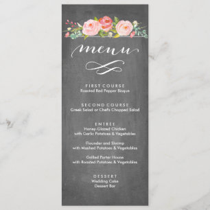 Rose Garden Floral Wedding Menu