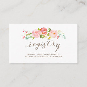 Rose Garden Floral Wedding Registry Card