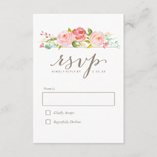 Rose Garden Floral Wedding RSVP Card
