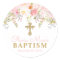 Rose Garden Girl Baptism Favour Tag Stickers