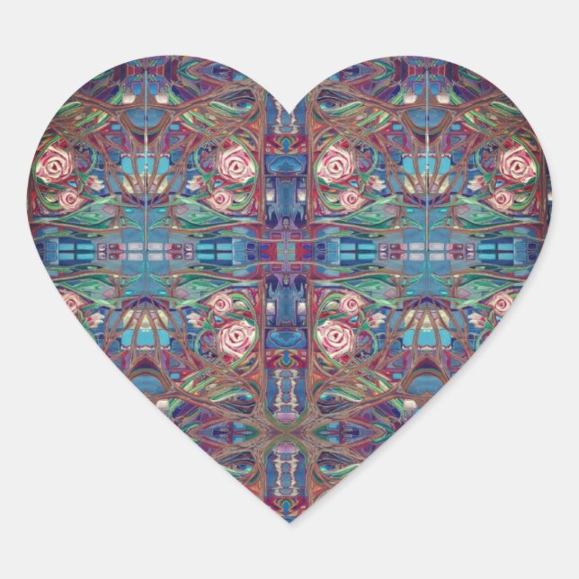 Rose garden  heart sticker (Front)