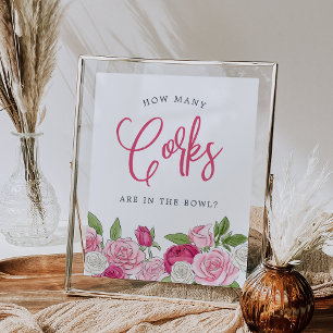 Rosé Garden "How Many Corks" Guessing Game Sign