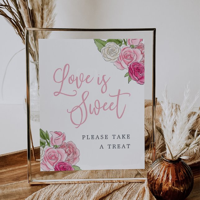 Rosé Garden "Love is Sweet" Favours & Treats Sign (Creator Uploaded)