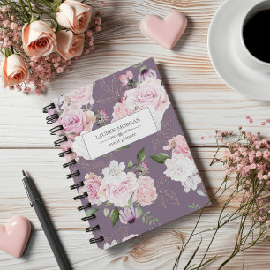 Rose Garden Mauve Personalised Planner
