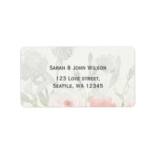 Rose Garden Modern Floral wedding address label