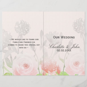 Rose Garden Modern Floral wedding program