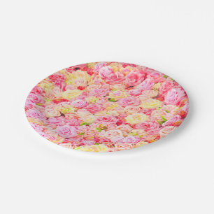 Rose garden paper plate