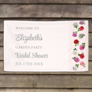 Rose Garden Party Bridal Shower Banner