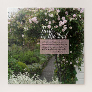 Rose Garden Path Inspirational Acrylic Print Jigsaw Puzzle